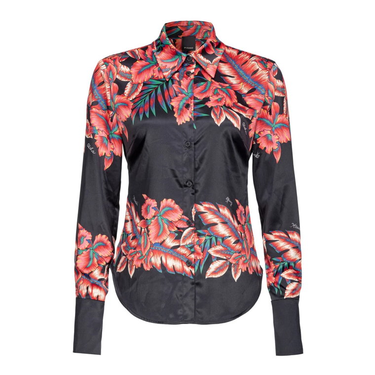 Criminale Camicia Raso ST. Riga Tropicale Pinko