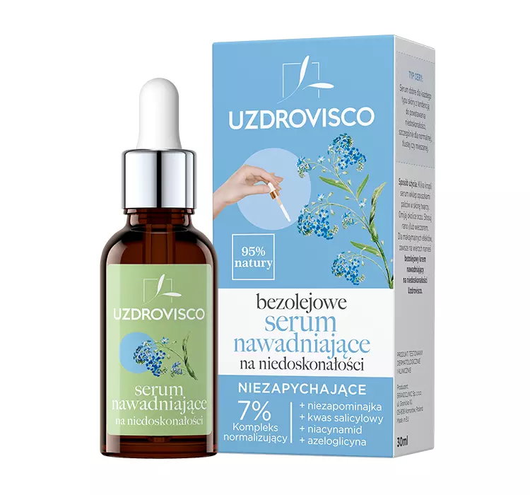 UZDROVISCO BEZOLEJOWE SERUM NAWADNIAJĄCE NA NIEDOSKONAŁOŚCI NIEZAPYCHAJĄCE 30ML