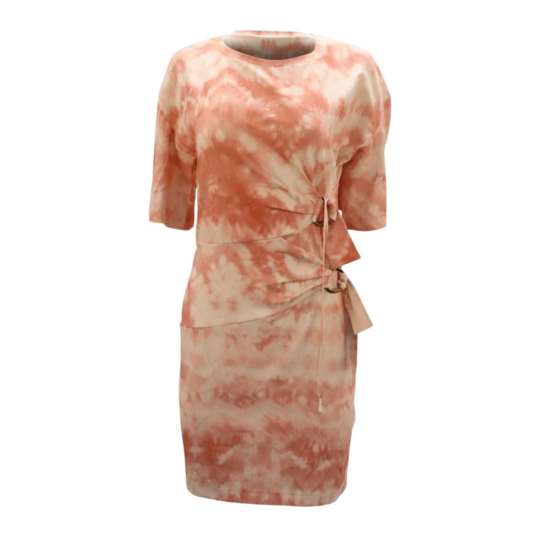 Roberto Cavalli Knitted Tie-Dye Dress with Buckle in Pink Viscose Roberto Cavalli