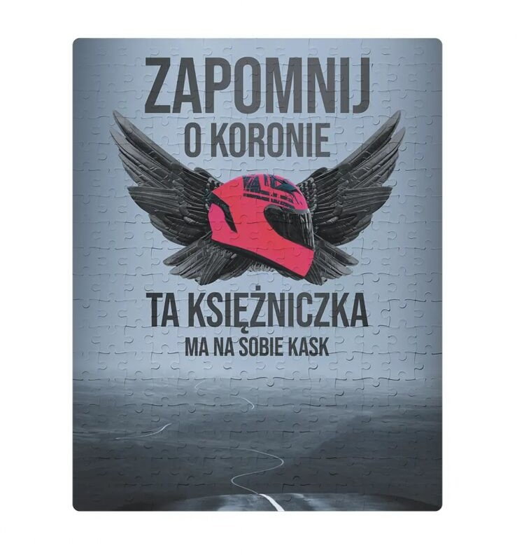 Zapomnij o koronie - ta księżniczka ma na sobie kask - puzzle z nadrukiem