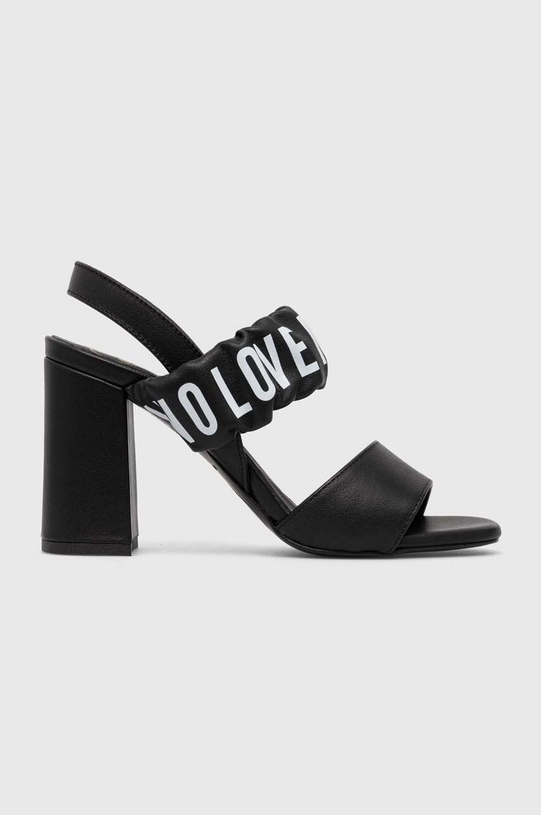 Love Moschino sandały skórzane kolor czarny JA16358G0GIE0000