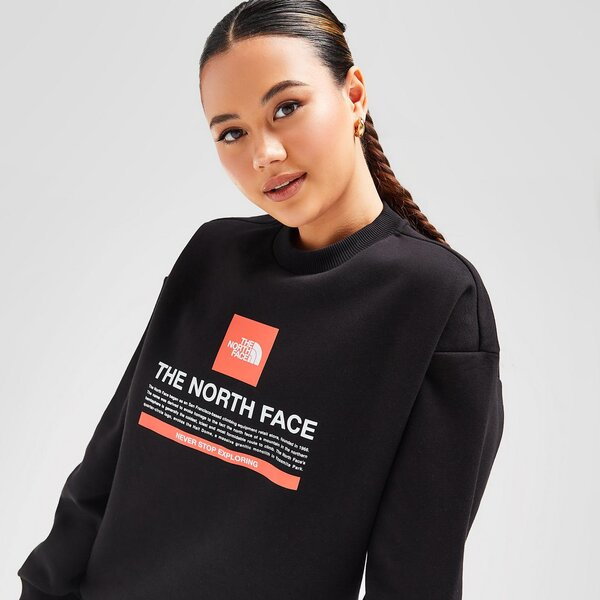 THE NORTH FACE BLUZA BOX GRPHC CREW BLK/ORG