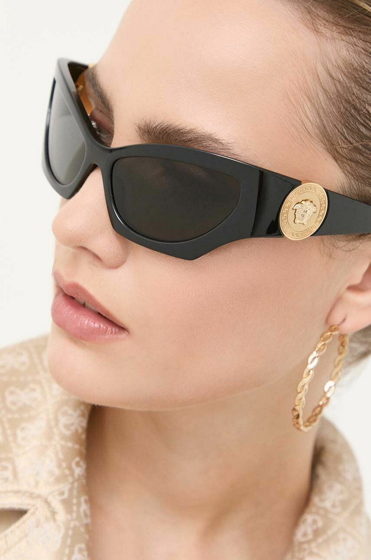 Versace okulary przeciwsłoneczne damskie kolor czarny