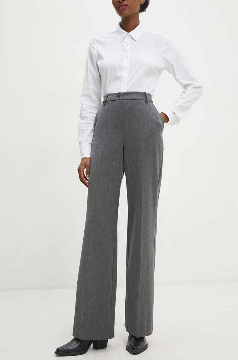 Answear Lab spodnie damskie kolor szary proste high waist