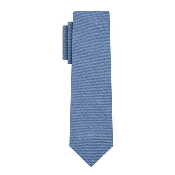 Krawat bawełniany niebieski gładki EM 160