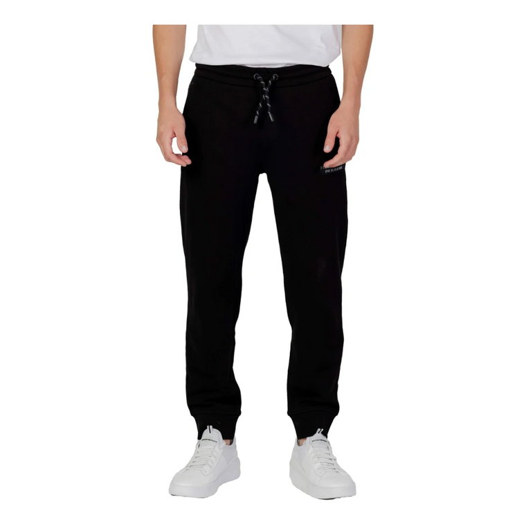 Czarne spodnie z sznurowaniem dla mężczyzn Armani Exchange