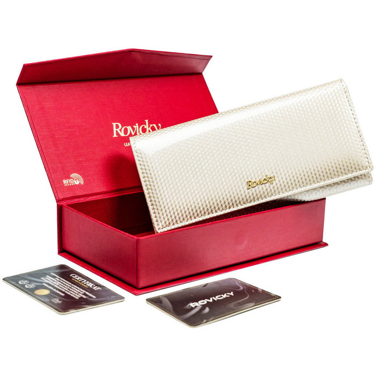 Skórzany damski portfel Rovicky 8801-SBRN RFID