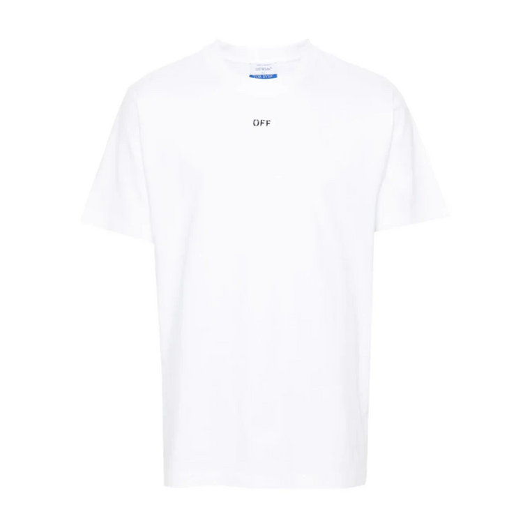 Biała Koszulka Slim z Stemplem Off White
