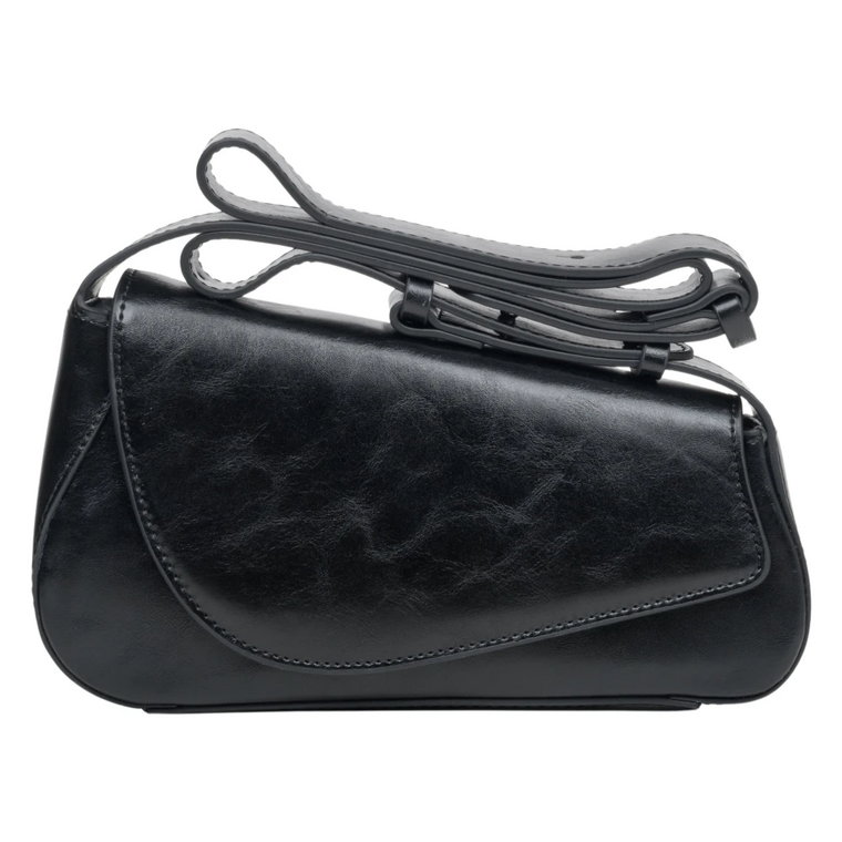 Women's Black Baguette Bag made of Genuine Leather Estro Er00113729 Estro