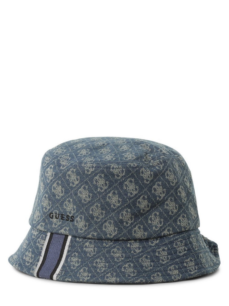 GUESS - Damski bucket hat, niebieski