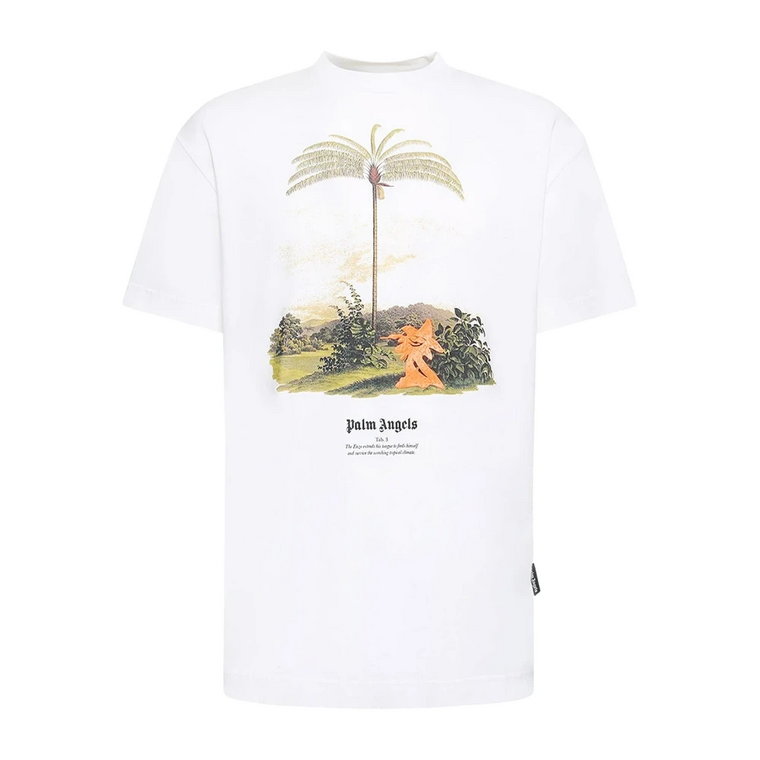 Organiczna koszulka z bawełny z Enzo z naszywką Tropics Palm Angels
