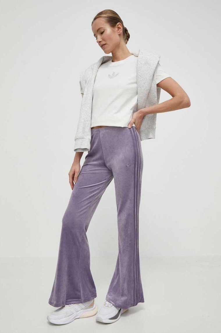 adidas Originals spodnie dresowe kolor fioletowy z aplikacją IS4639