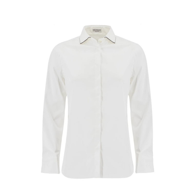 Women Clothing Shirts Bianco Ss23 Brunello Cucinelli