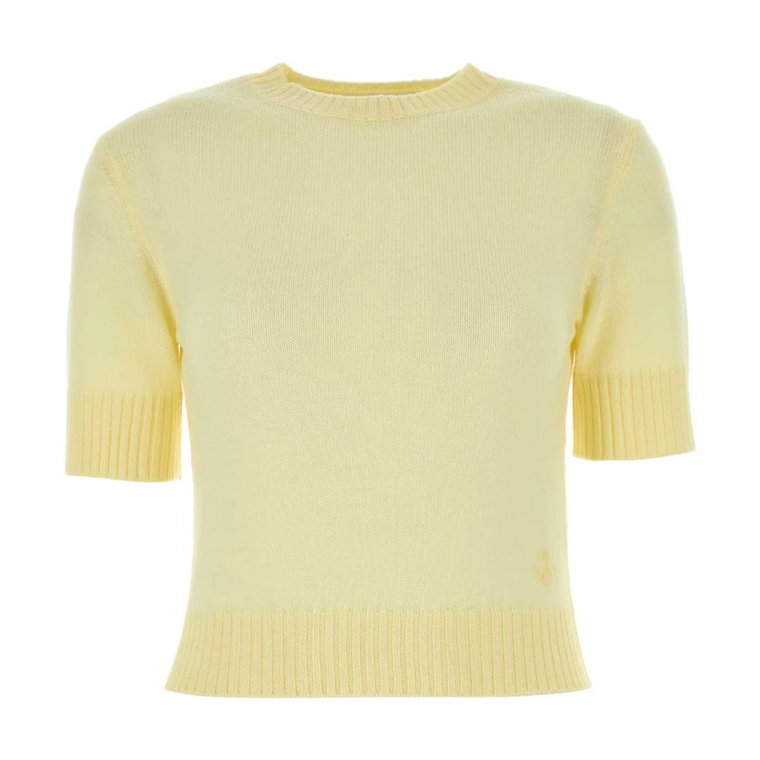 Przytulny pastelowy żółty sweter z wełny Jil Sander