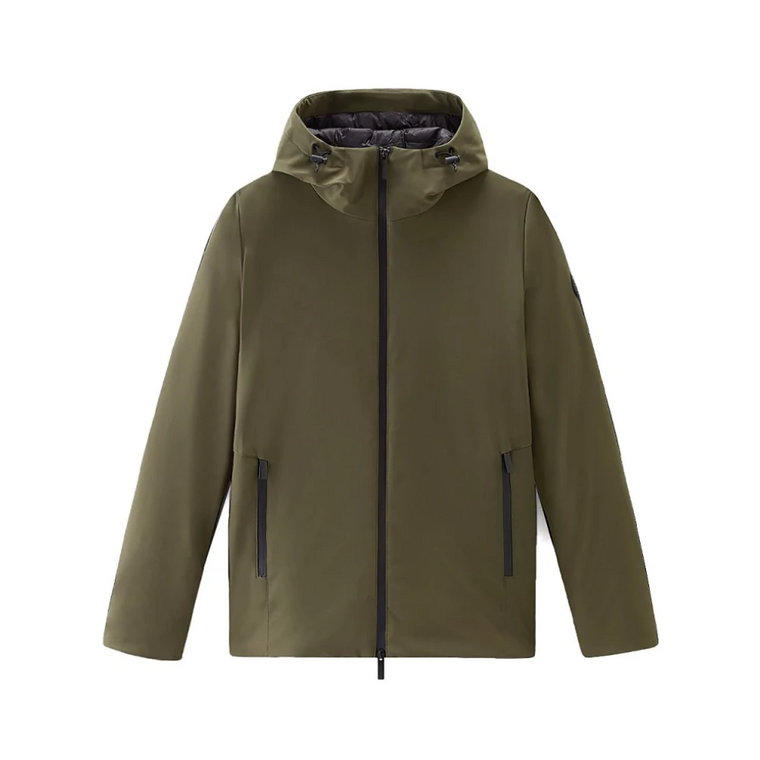 Męska Kurtka Militarna Soft Shell z Kapturem Woolrich