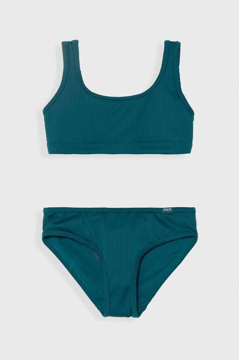 Abercrombie & Fitch dwuczęściowy strój kąpielowy dziecięcy kolor zielony