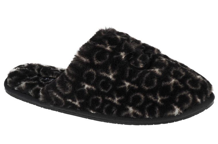 Calvin Klein Slipper Mule Fur Mono HW0HW00536-0GK, damskie kapcie czarne