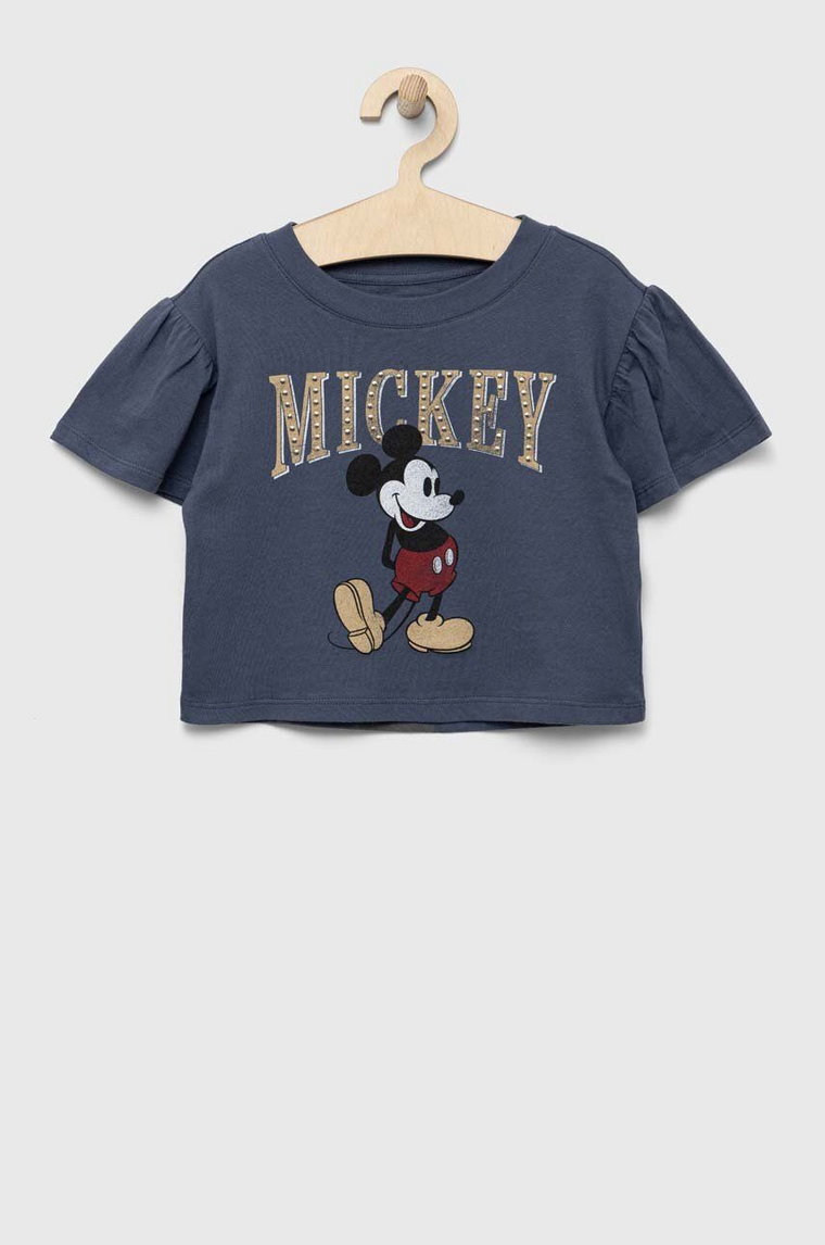 GAP t-shirt bawełniany dziecięcy x Disney kolor granatowy