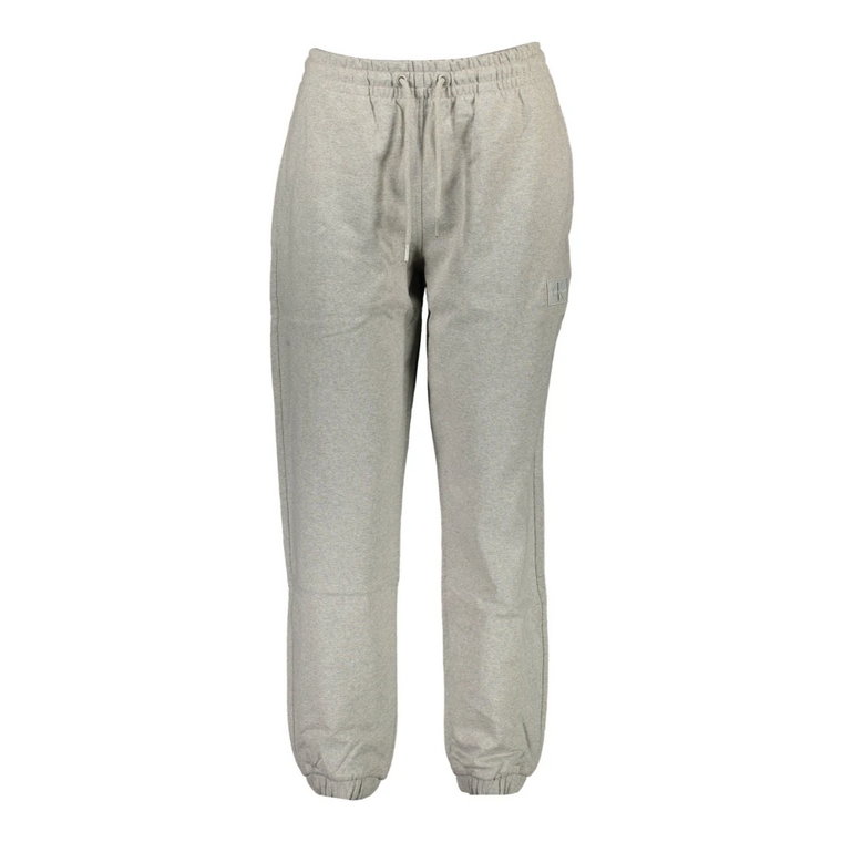 Szare Bawełniane Spodnie Sportowe z Elastycznym Pasem Calvin Klein