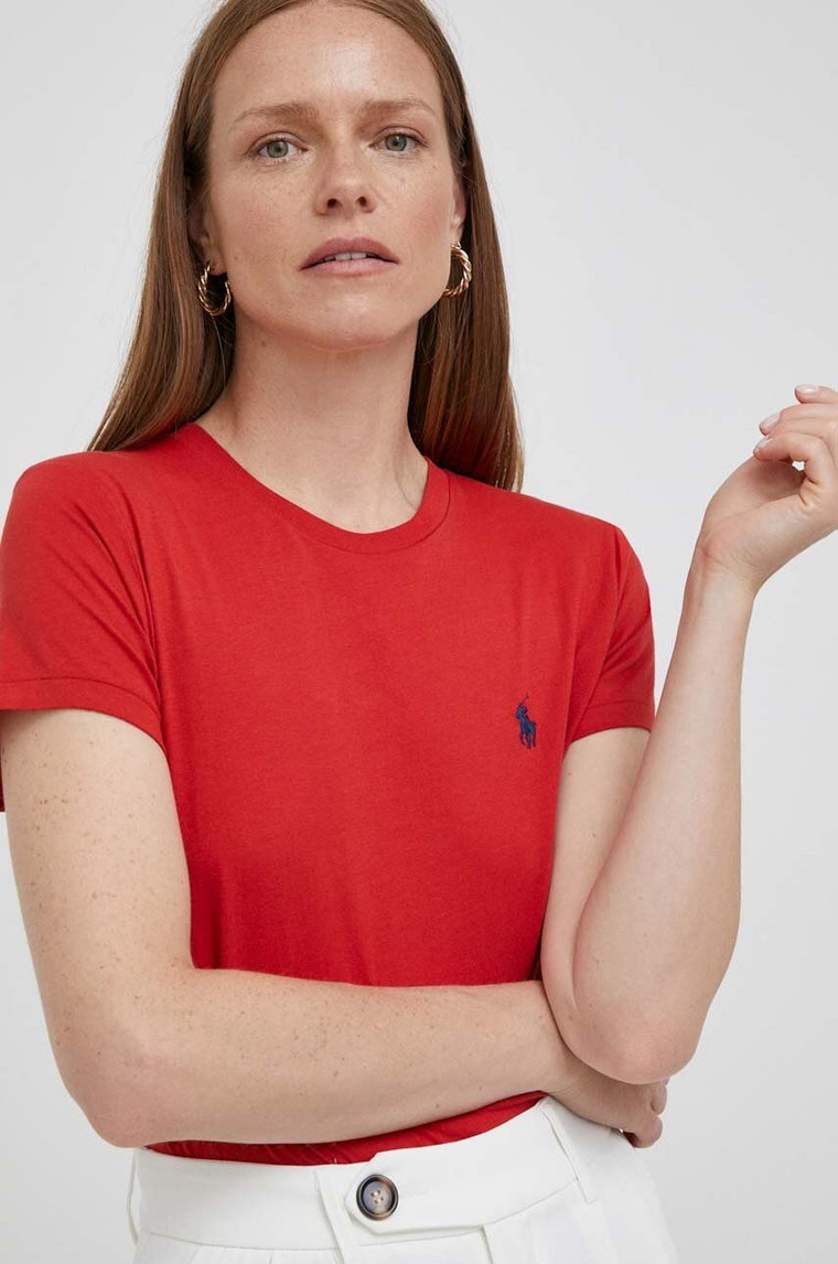 Polo Ralph Lauren t-shirt bawełniany kolor czerwony