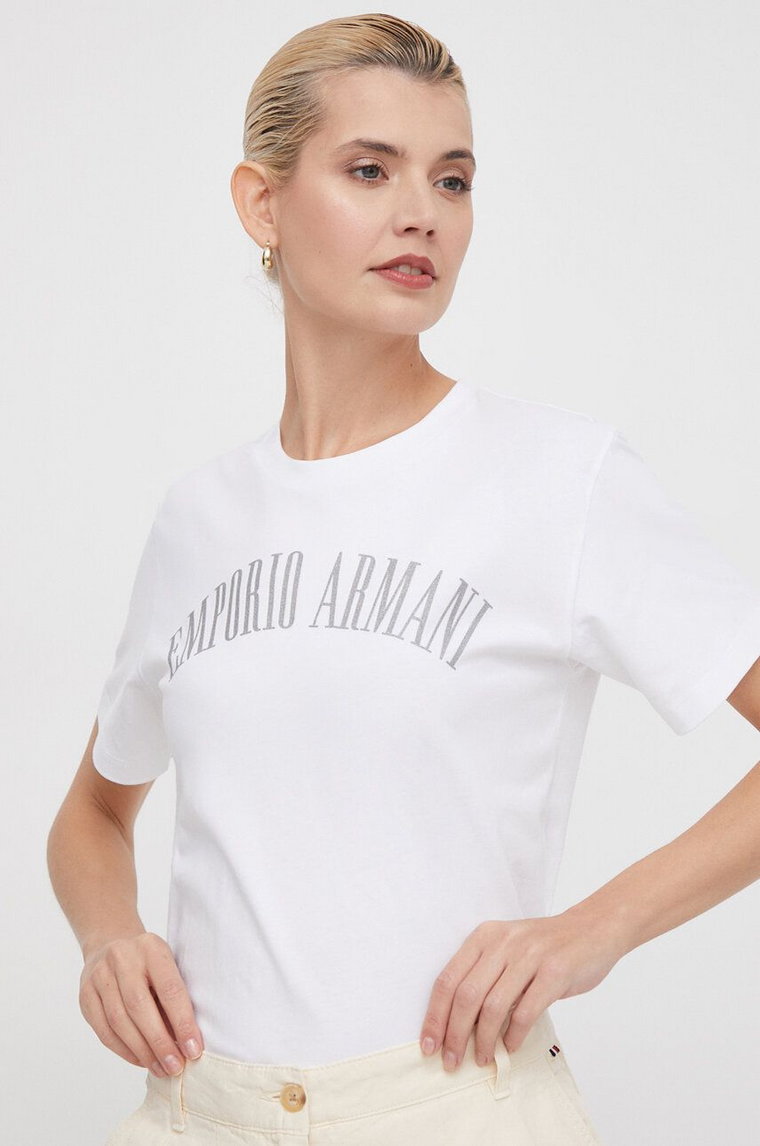 Emporio Armani t-shirt bawełniany damski kolor biały 3D2T7S 2JIDZ