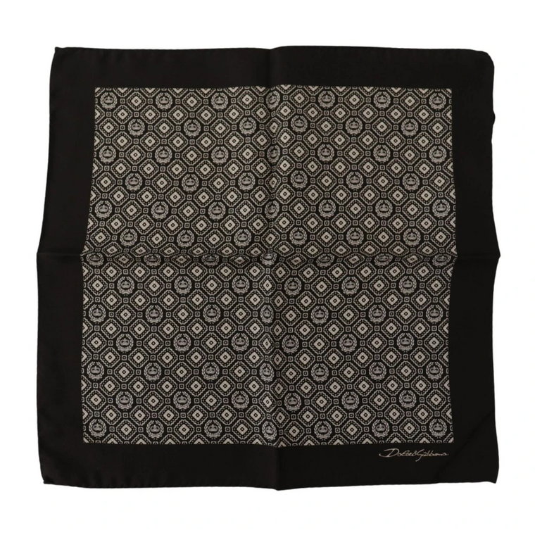 Czarny Jedwabny Kwadratowy Szalik dla Mężczyzn Dolce & Gabbana
