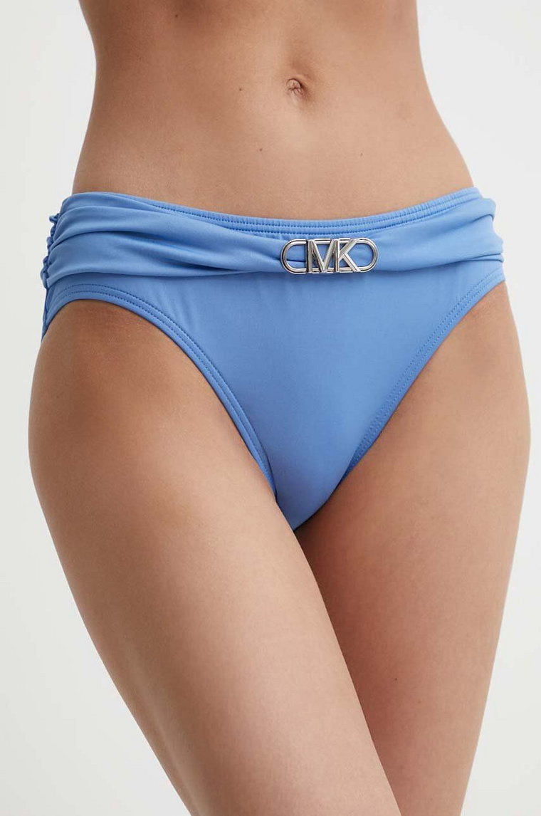 MICHAEL Michael Kors figi kąpielowe BELTED BIKINI BOTTOM kolor niebieski MM7M163