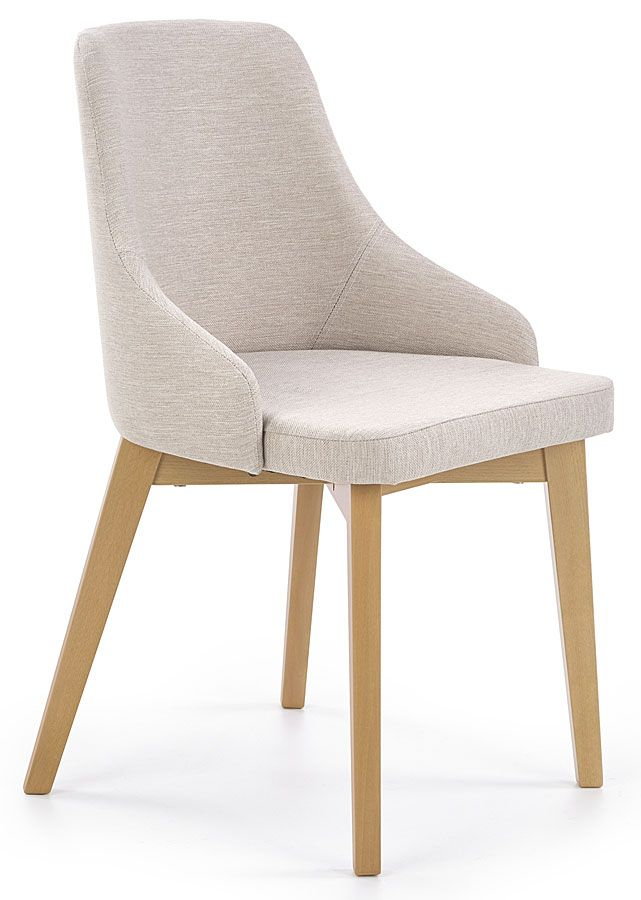 Skandynawskie krzesło tapicerowane jasny beż - Altex