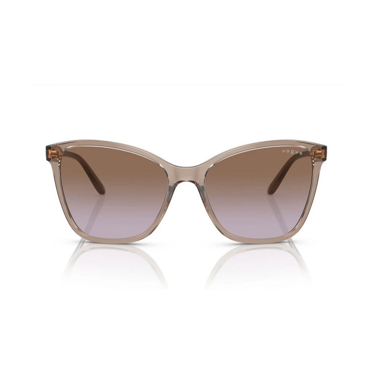Oversized Transparentne Okulary przeciwsłoneczne z Fioletowymi Soczewkami Vogue