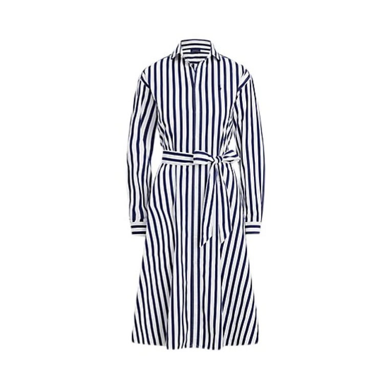 Paski Sukienka Koszulowa z Bawełny Polo Ralph Lauren