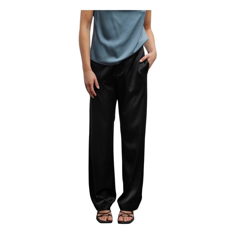 Ava silk trousers black Ahlvar Gallery