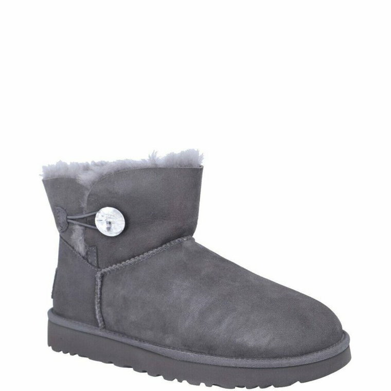 UGG Skórzane śniegowce MINI BAILEY BUTTON BLING | z dodatkiem wełny