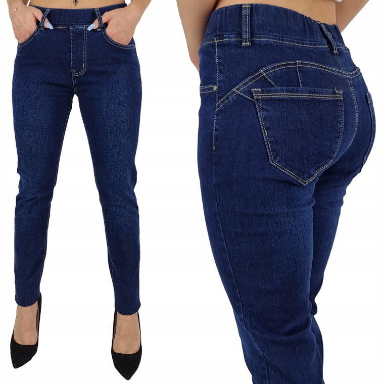 Spodnie Damskie Jeansowe W Gumkę Plus Size