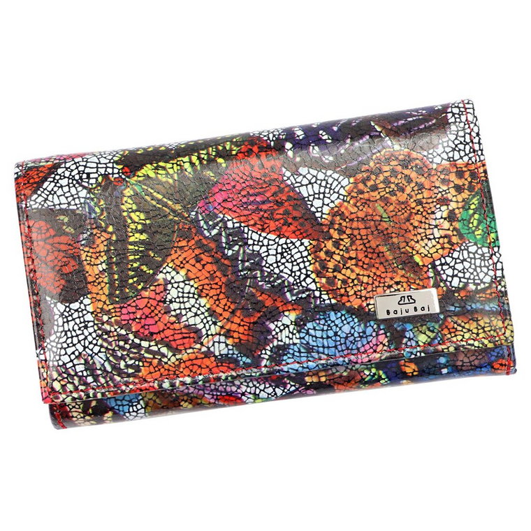 Skórzana kolorowa damska portmonetka od Baju Baj