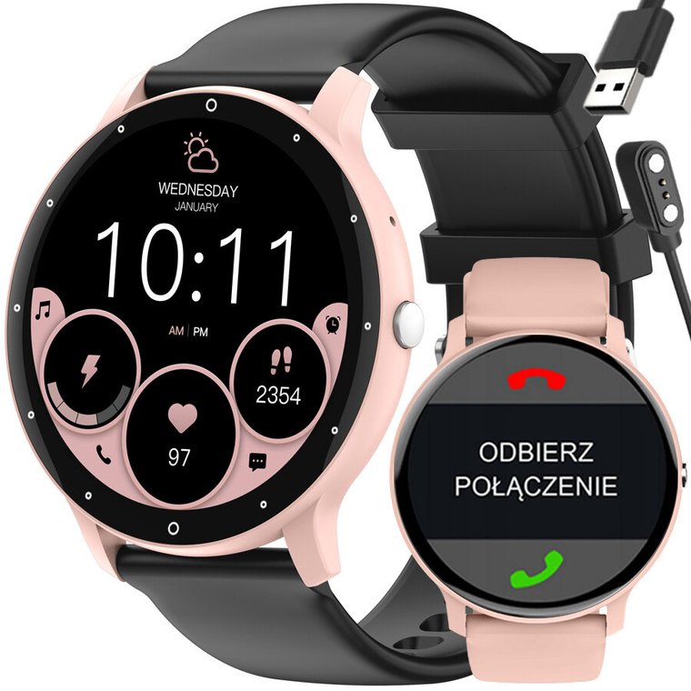 SMARTWATCH UNISEX GRAVITY GT1-5 PRO - ROZMOWY BLUETOOTH, DODATKOWY PASEK (sg027e)