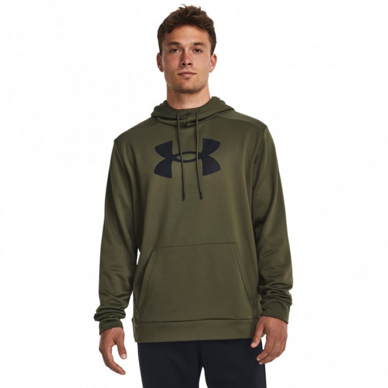 Męska bluza treningowa nierozpinana z kapturem Under Armour UA Armour Fleece Big Logo HD - oliwkowa/khaki