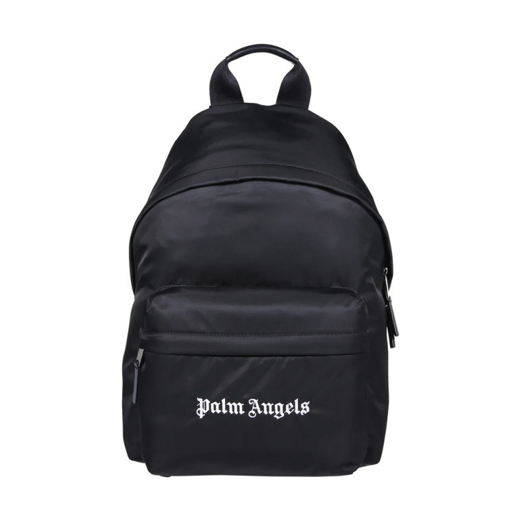 Czarno-Biała Plecak z Logo Nylon Palm Angels