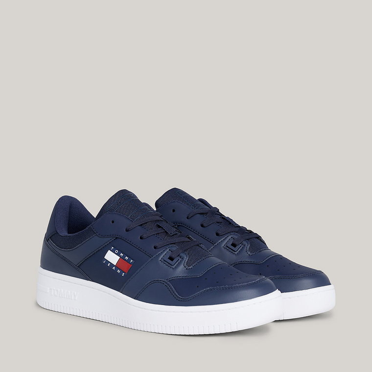 Tenisówki męskie skórzane Tommy Hilfiger EM0EM00955-C87 45 Granatowe (8720641580366). Trampki męskie