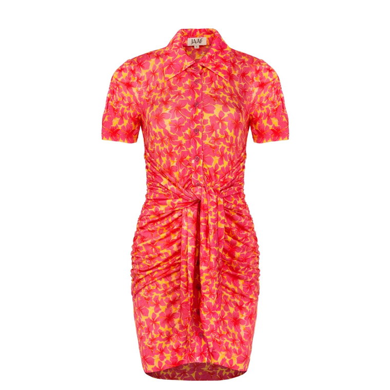 Mini Hibiscus Print Stretch Jersey Sukienka Jaaf