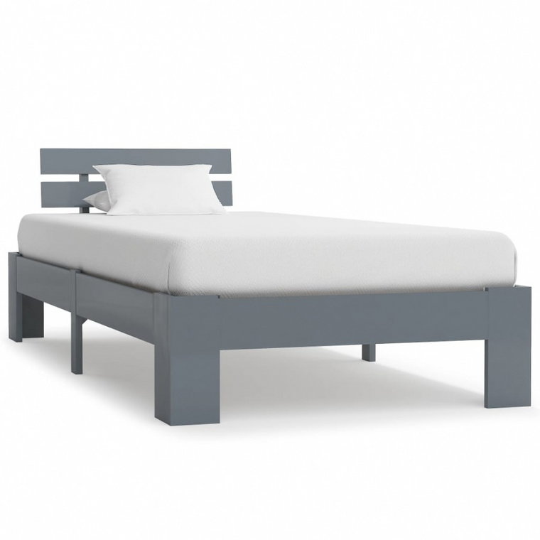 Rama łóżka, szara, lite drewno sosnowe, 90 x 200 cm kod: V-283166