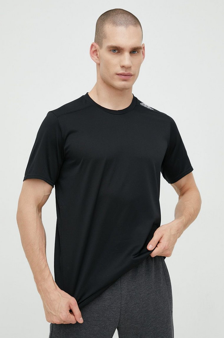 adidas Performance t-shirt do biegania Designed for Running kolor czarny gładki