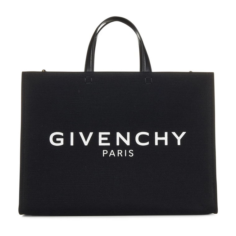 Czarna skórzana torba z podwójną rączką i regulowanym paskiem na ramię Givenchy