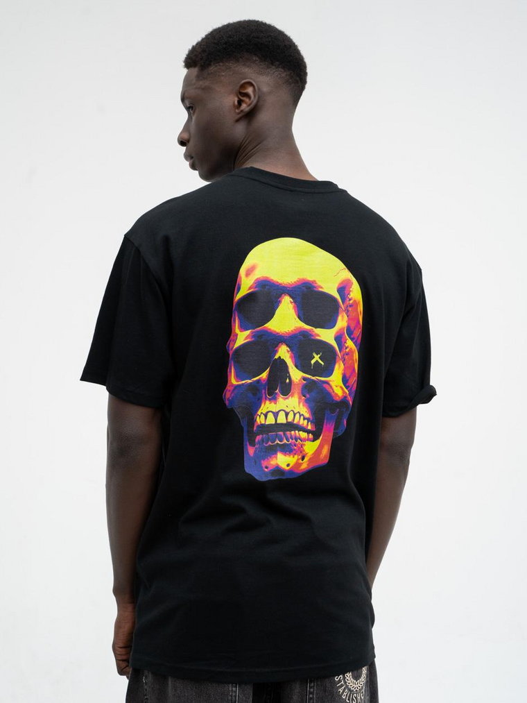 Koszulka Z Krótkim Rękawem Oversize Męska Czarna Point X Neon Skull
