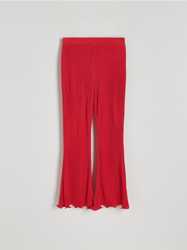 Reserved - Spodnie z falbanką - czerwony
