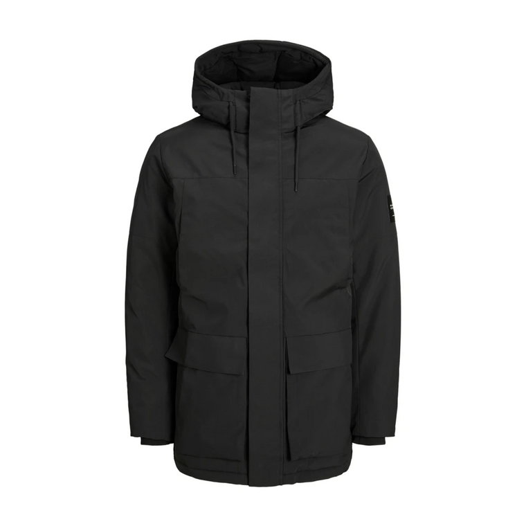 Czarny Parka Kurtka dla Mężczyzn Jack & Jones