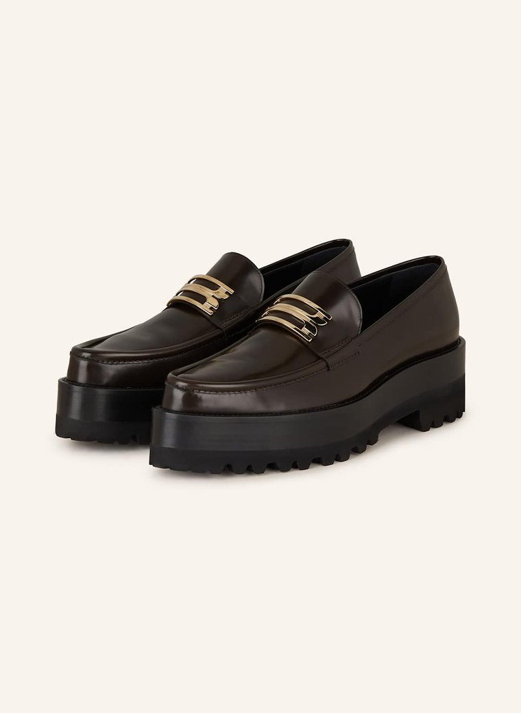 Victoria Beckham Loafersy Na Platformie braun