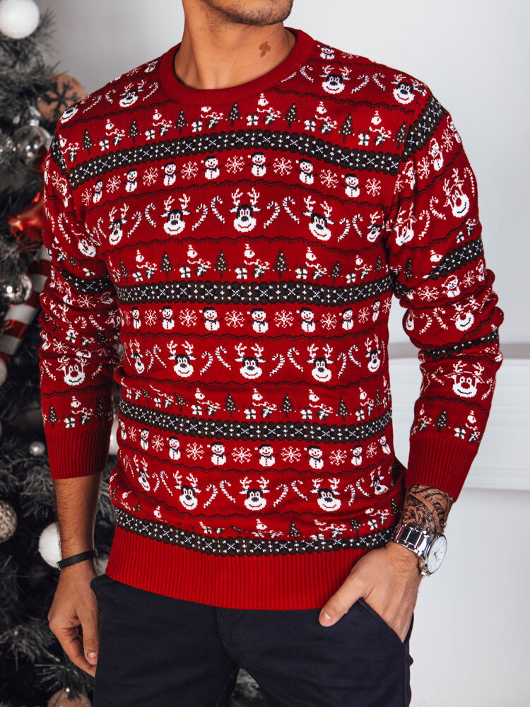 Sweter męski świąteczny czerwony Dstreet WX2161