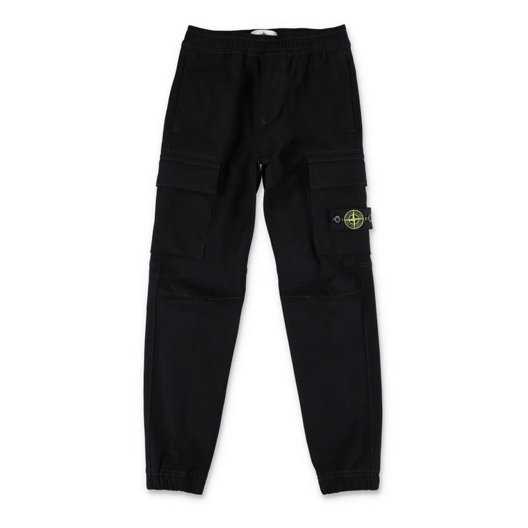 Czarne Spodnie Cargo Stone Island