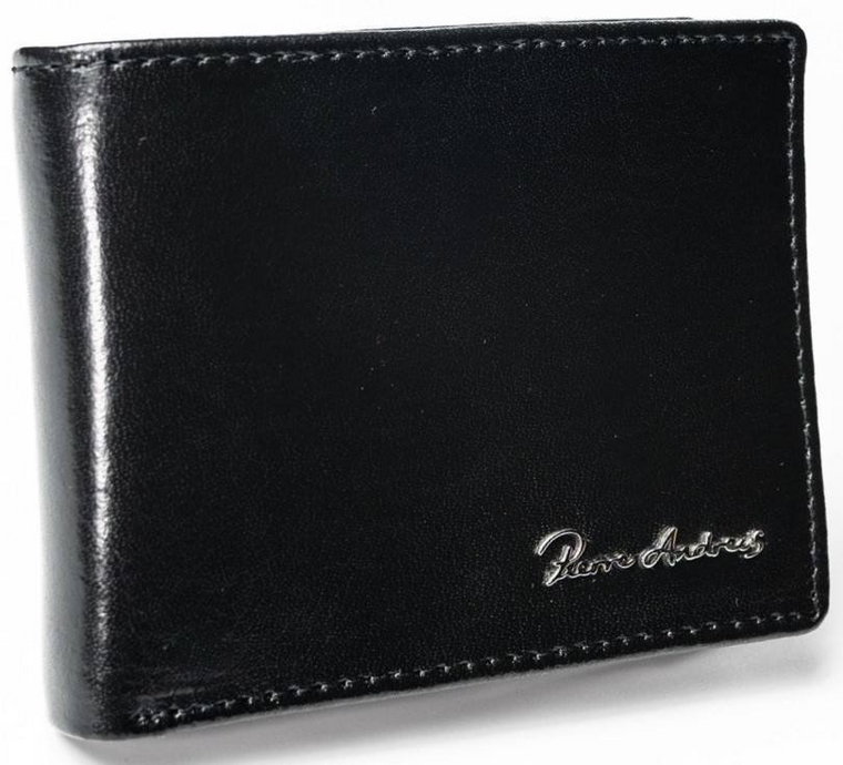 Skórzany portfel męski w wersji poziomej z membraną RFID Stop  - Pierre Andreus