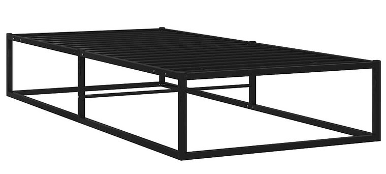 Czarne loftowe łóżko metalowe 90x200 cm - Arfas
